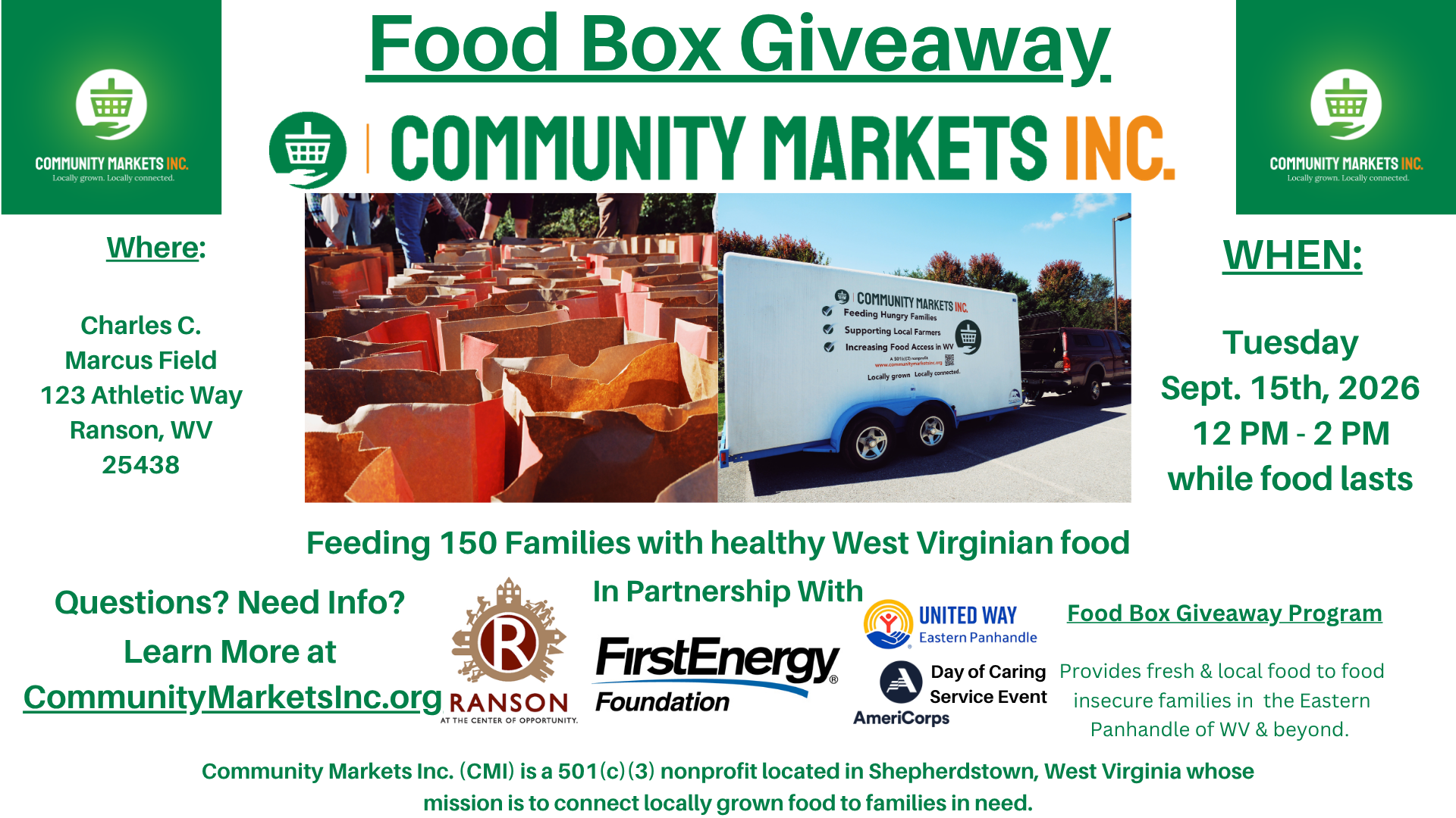 Day of Caring Food Box Giveaway - Ranson, WV